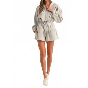 NEW MABLE gemini scuba sweatshirt romper in heather grey